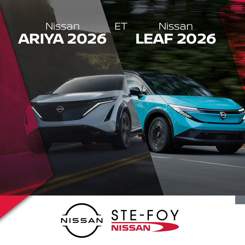 Nissan ARIYA 2026 vs LEAF 2026 à Ste-Foy | Ste-Foy Nissan